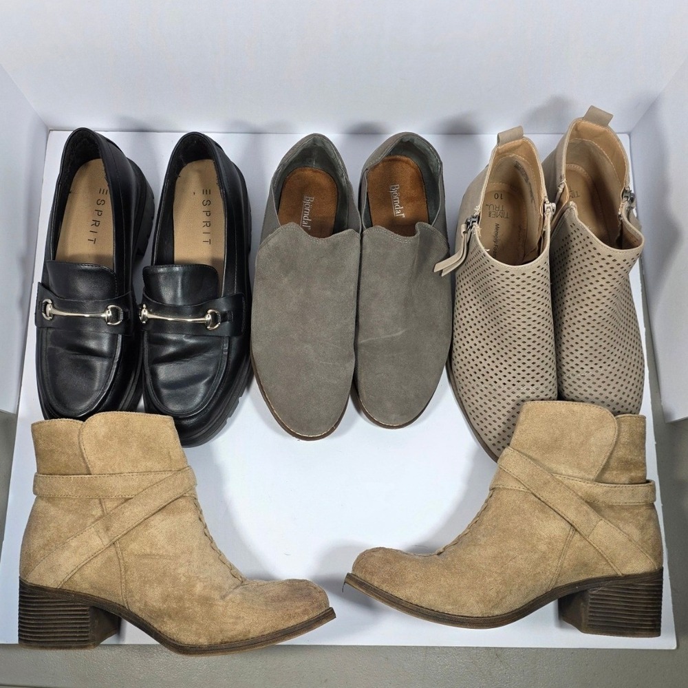 Esprit Billabong Bjorndal Time and Tru Shoe Lot Size 10 9.5 Loafers Boots Suede
